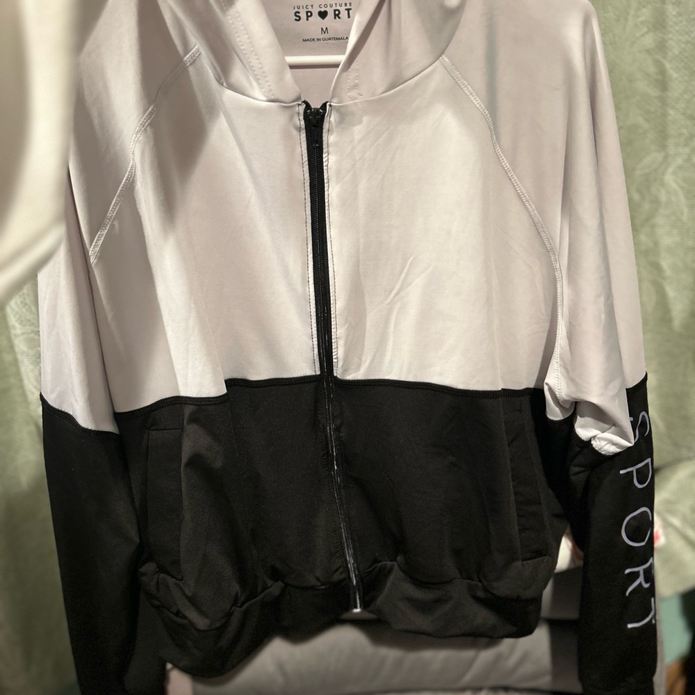 Black and White Zip-Up Hoodie
